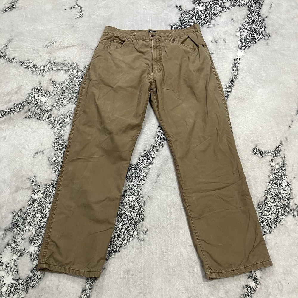 Smith's Workwear Canvas Carpenter Work Pants Tan Mens 36x32 Utility Heavy Duty